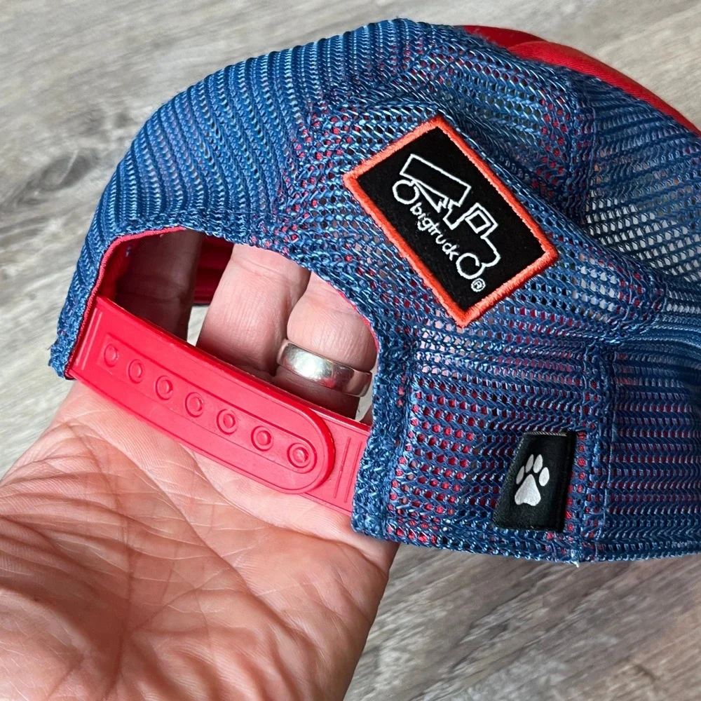 Bigtruck Kids Goggle Trucker Hat Red Blue Snapback Mesh Cap Lake Tahoe Forest